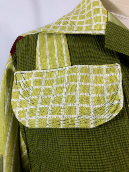 Patchwork Jacket with Green and Chartruse Satins