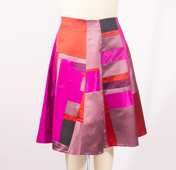 Patchwork Skirt Silk Satins and Silk Taffeta