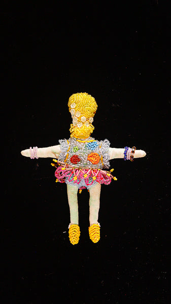 Beaded Doll with Red Shoes