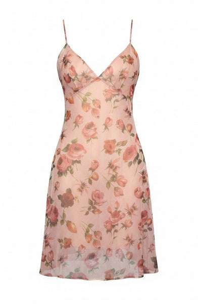 Floral Pink Net Slip