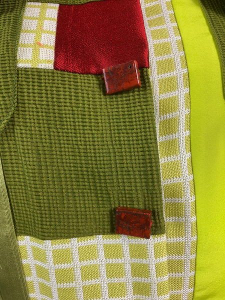 Patchwork Jacket with Green and Chartruse Satins