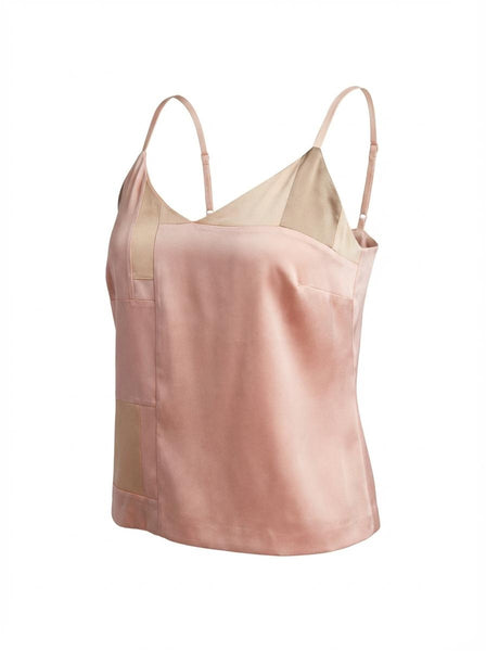 Patchwork Peach Large Stretch Silk Camisole
