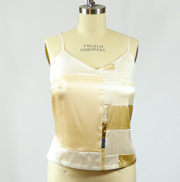 Large Stretch Silk Charmeuse Patchwork Camisole