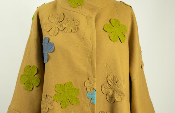 Vintage Vogue Coat Camel Color with Flowers