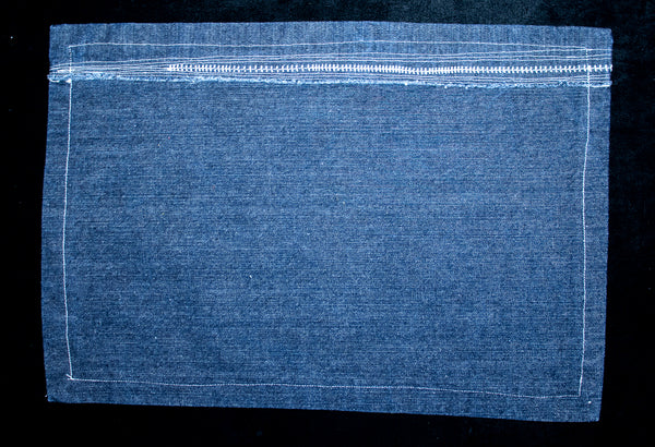 Single Denim Placemat with White Stitching
