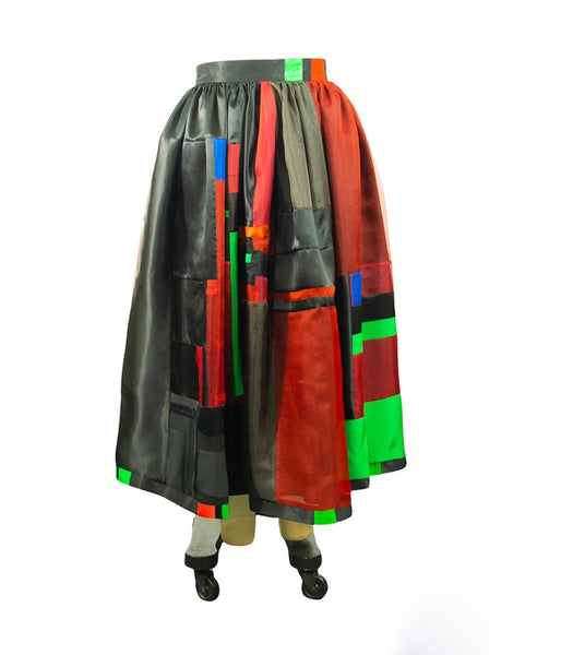 Patchwork Silk Organza Skirt