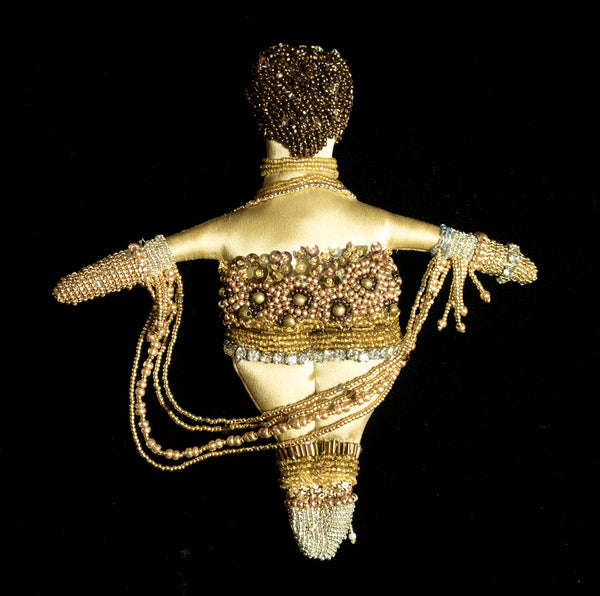 Beaded Doll with Gold Colored Beads