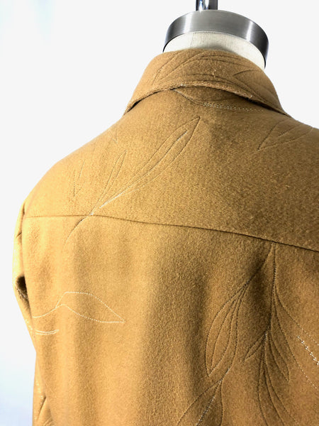 Wool Blend Jacket w Stitching and Beads