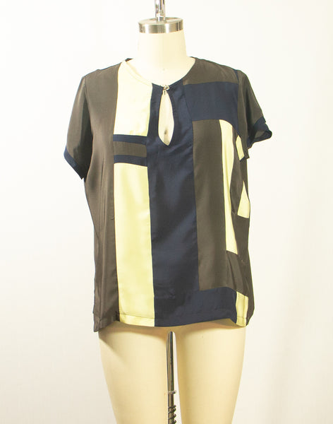 Short Sleeve Patchwork Tunic Top