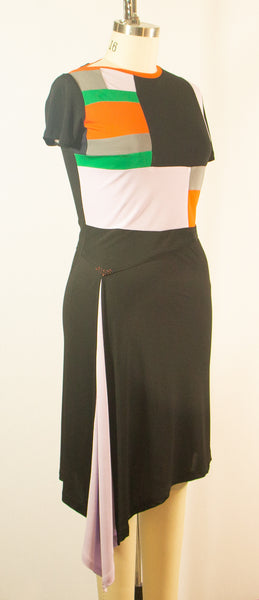 Two Piece Rayon Jersey Patchwork Top and Skirt