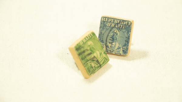 Scrabble Tile Vintage Hatian Stamp Pins