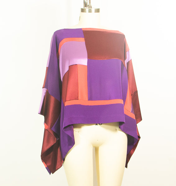 Patchwork 4 ply Silk Charmeuse Tunic