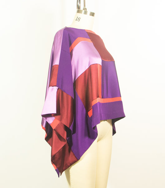 Patchwork 4 ply Silk Charmeuse Tunic