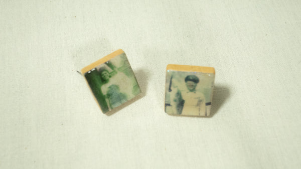 Scrabble Tile Vintage Photo Stamp Pins