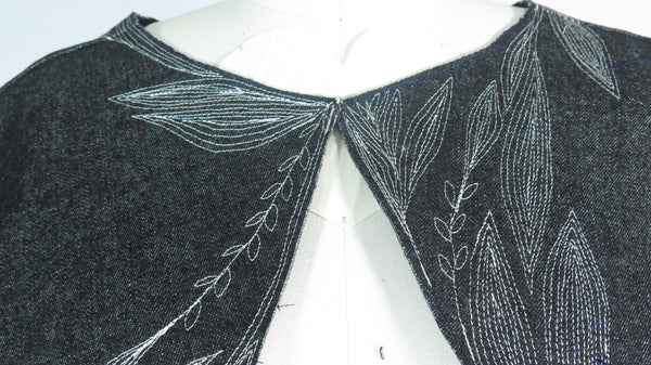 Denim Shrug with Decorative Stitching