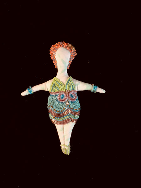 Beaded Doll with Orange Hair