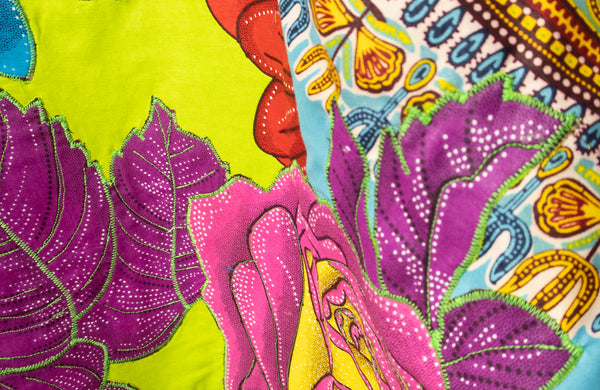 African Print Skirt A Line With Appliques