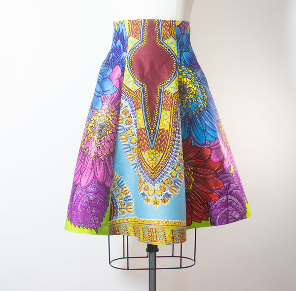 African Print Skirt A Line