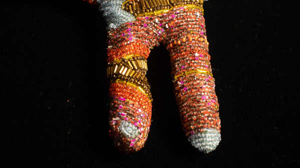Beaded Doll with Orange Beaded Afro