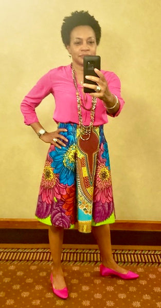 African Print Skirt A Line