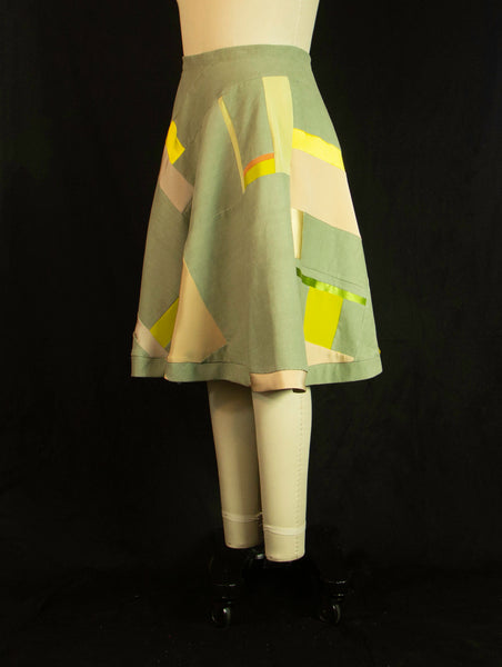 Patchwork Corduroy Circle Skirt