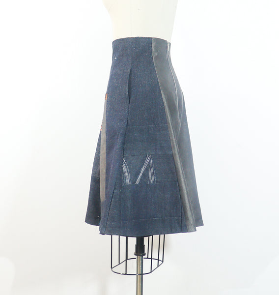 Denim Patchwork Skirt