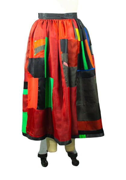 Patchwork Silk Organza Skirt
