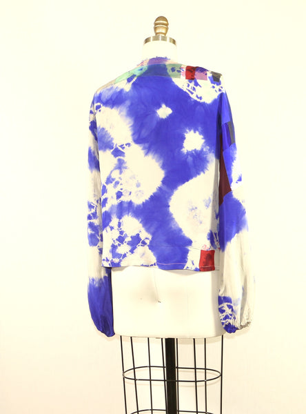 Long Sleeve Patchwork Silk Tunic