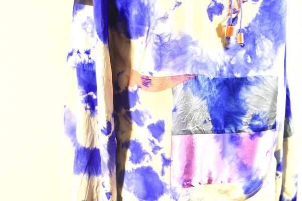 Long Sleeve Patchwork Silk Tunic
