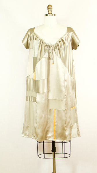 Short Sleeve Silk Patchwork Tunic