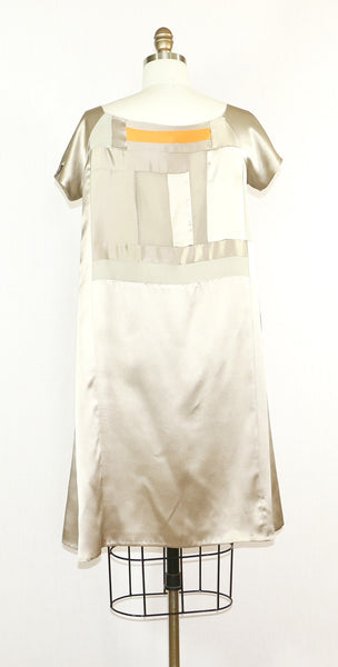 Short Sleeve Silk Patchwork Tunic