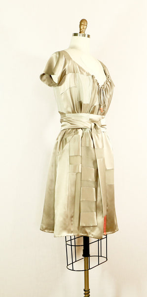 Short Sleeve Silk Patchwork Tunic