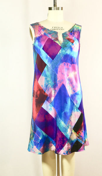 Sleeveless Patchwork Tie Dyed Tunic