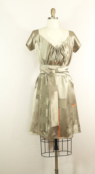 Short Sleeve Silk Patchwork Tunic
