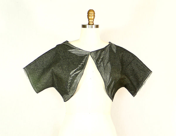 Denim Shrug with Decorative Stitching