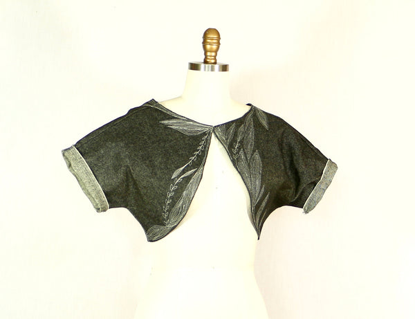Denim Shrug with Decorative Stitching