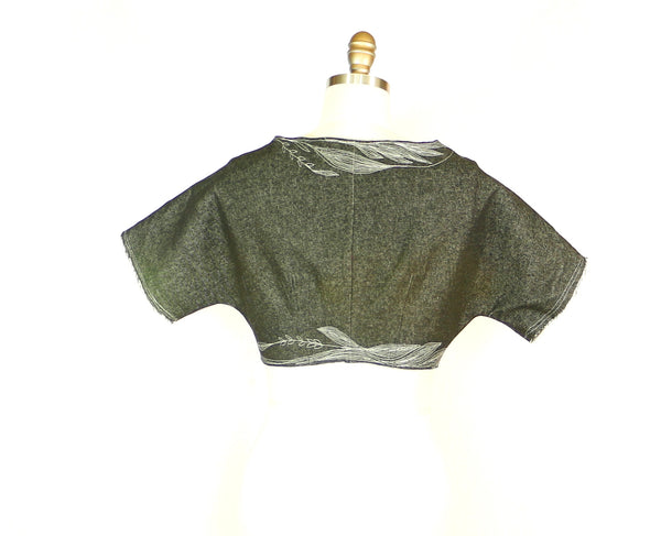 Denim Shrug with Decorative Stitching