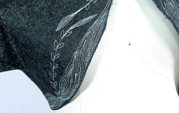 Denim Shrug with Decorative Stitching