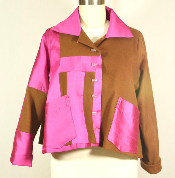 Patchwork Swing Wool and Silk Jacket