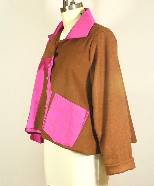 Patchwork Swing Wool and Silk Jacket