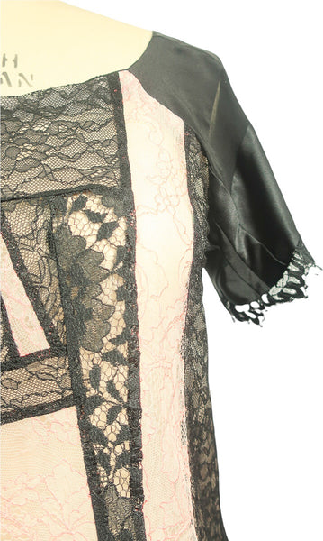 Lace Black and Pink Top